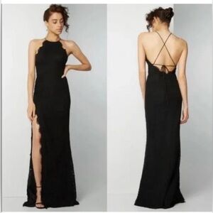 NWT Aijek Collection FW 2018 Melanie Tie Back Lace Maxi Dress Size‎ 4